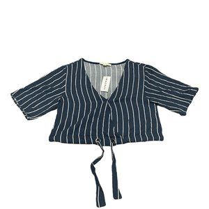 LA Hearts Pacsun Top Size XS Blue White Striped